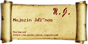 Mojszin János névjegykártya