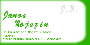 janos mojszin business card