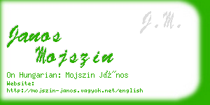 janos mojszin business card